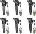 BDFHYK 6 Ignition Coil UF546 and 6 Iridium Spark Plug 7090 for Hyundai Azera, Entourage, Sonata, Veracruz;