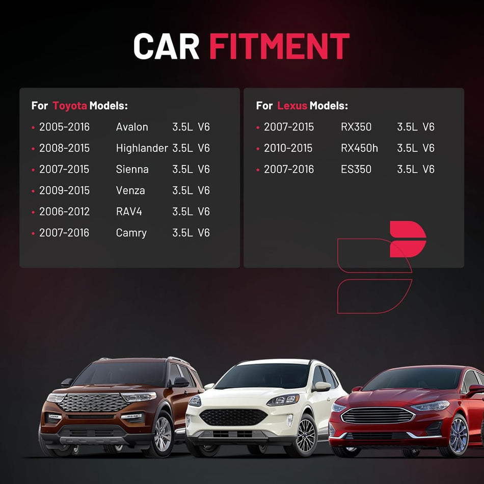 BDFHYK Ignition Coil Pack UF487 and Iridium Spark Plug 6619 Compatible with Lexus ES350 2007-2015 Lexus RX350 Toyota RAV4 Avalon Camry Toyota Sienna Toyota Coil Pack Coil for Lexus 3.5L Set of 6
