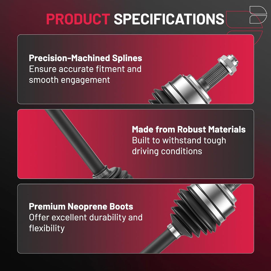 BDFHYK 2PCS NCV66503 CV Axle Shaft Assembly Front Left+Right Compatible with Compatible with Subaru Forester 2003-2008; Compatible with Subaru Impreza 2004-2006