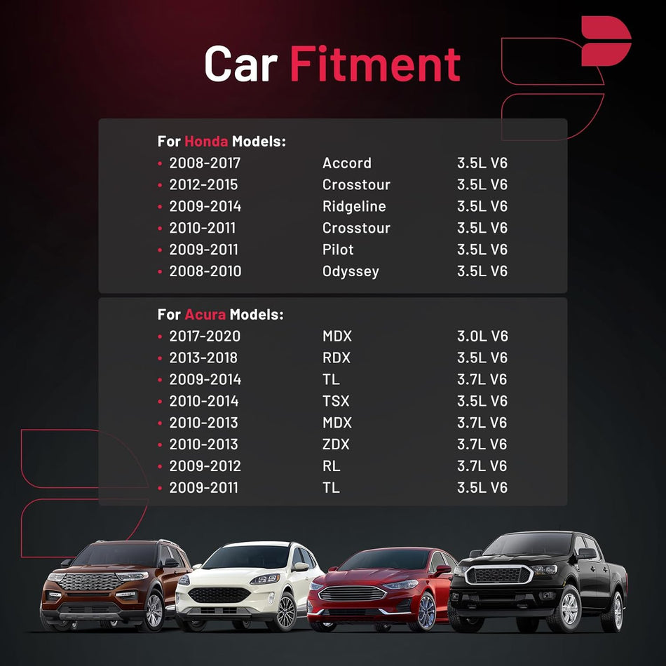 BDFHYK Iridium Spark Plugs Compatible with Honda Accord Crosstour Odyssey Pilot Ridgeline for Acura MDX RDX RL TL TSX ZDX 3.0L 3.5L 3.7L V6 Engine Replacement for 9619, Set of 6