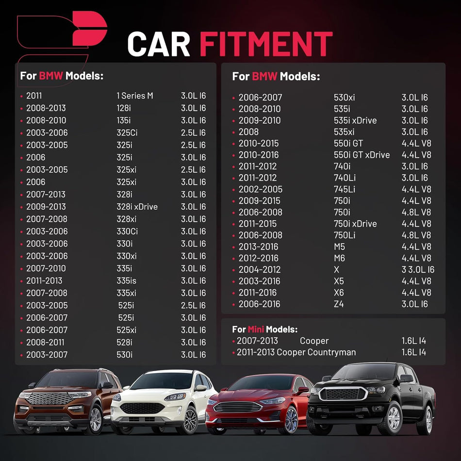 BDFHYK Ignition Coil Pack Set of 6 Compatible with BMW Mini Cooper X3 X5 M5 M6 Z4 135i 325Ci 325i 328i 330Ci 330i 525i 528i 530i 535i 545i 745Li 2.5L 3.0L 4.4L L4 L6 V8 Replacement for UF571 UF592