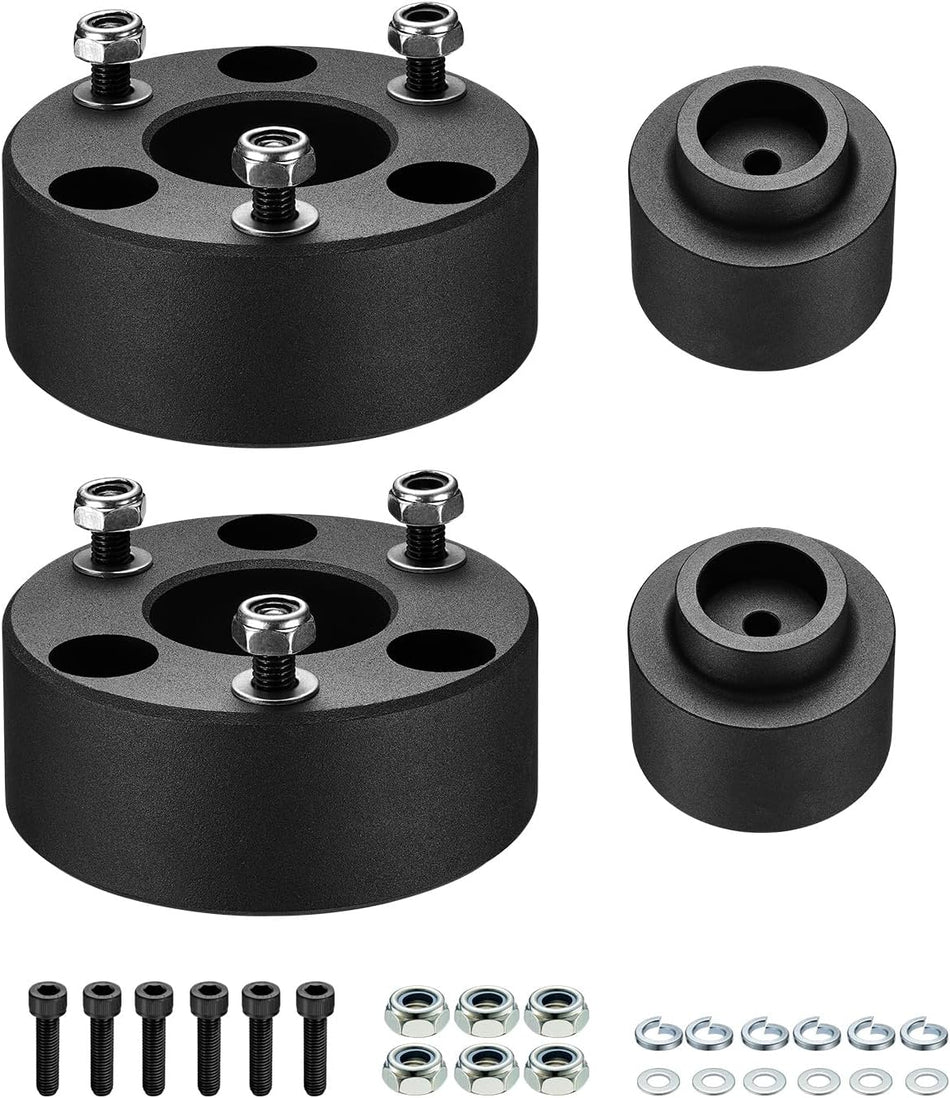 BDFHYK 3" Front and 2" Rear Leveling Lift Kits, Compatible with Dodge Ram 1500 2009-2023 (Does not fit 2009-2018 2WD Mega Cad or Rebel ModelsU, 6061-T6 Aluminum Billet Strut Spacers Leveling Kit