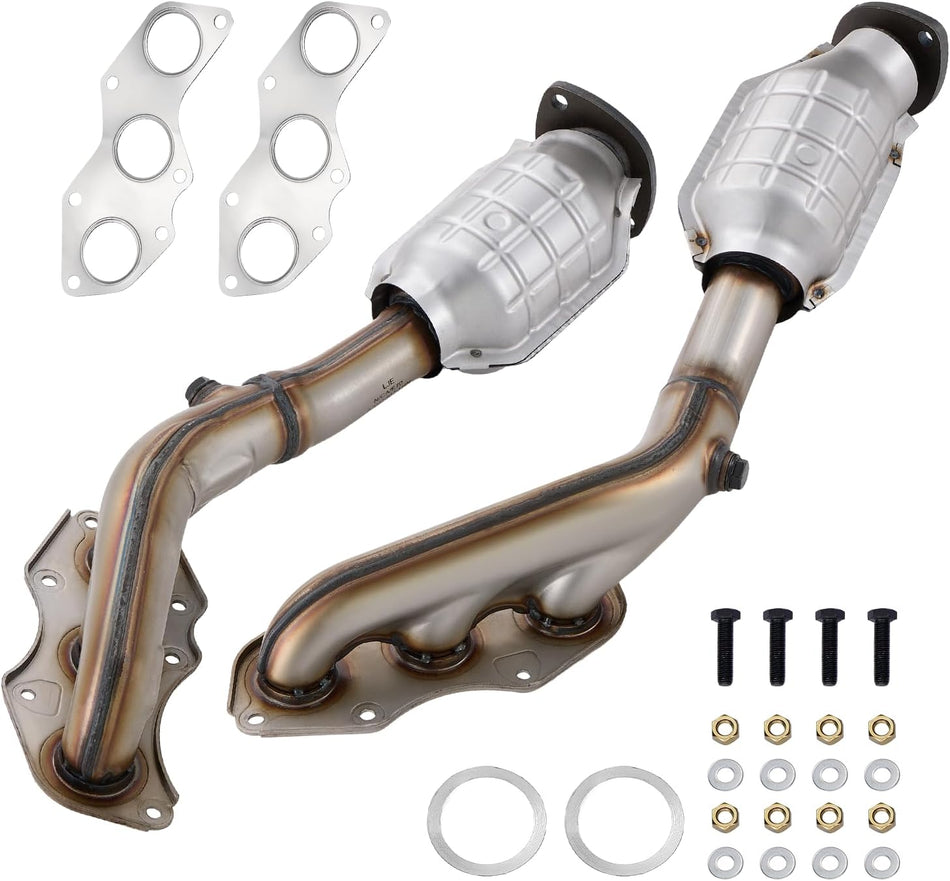 BDFHYK 2-PC Left and Right Exhaust Manifold Catalytic Converter with Gasket Kit Compatible with Lexus GS350 07-11, IS250 06-15, IS350 06-17, RC350 15-17, V6 2.5L 3.5L, EPA Compliant, Replace 641571