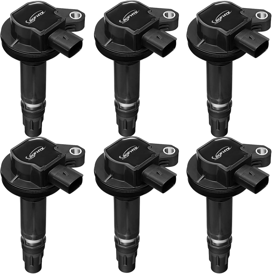 BDFHYK Ignition Coils Pack Compatible with Lincoln MKS MKT MKX MKZ,Compatible with Mazda 6 CX-9, Explorer Edge F150 Flex Fusion Mustang Taurus X, Sable V6 3.5L 3.7L Coil for UF553 UF595 C1595 Set of 6