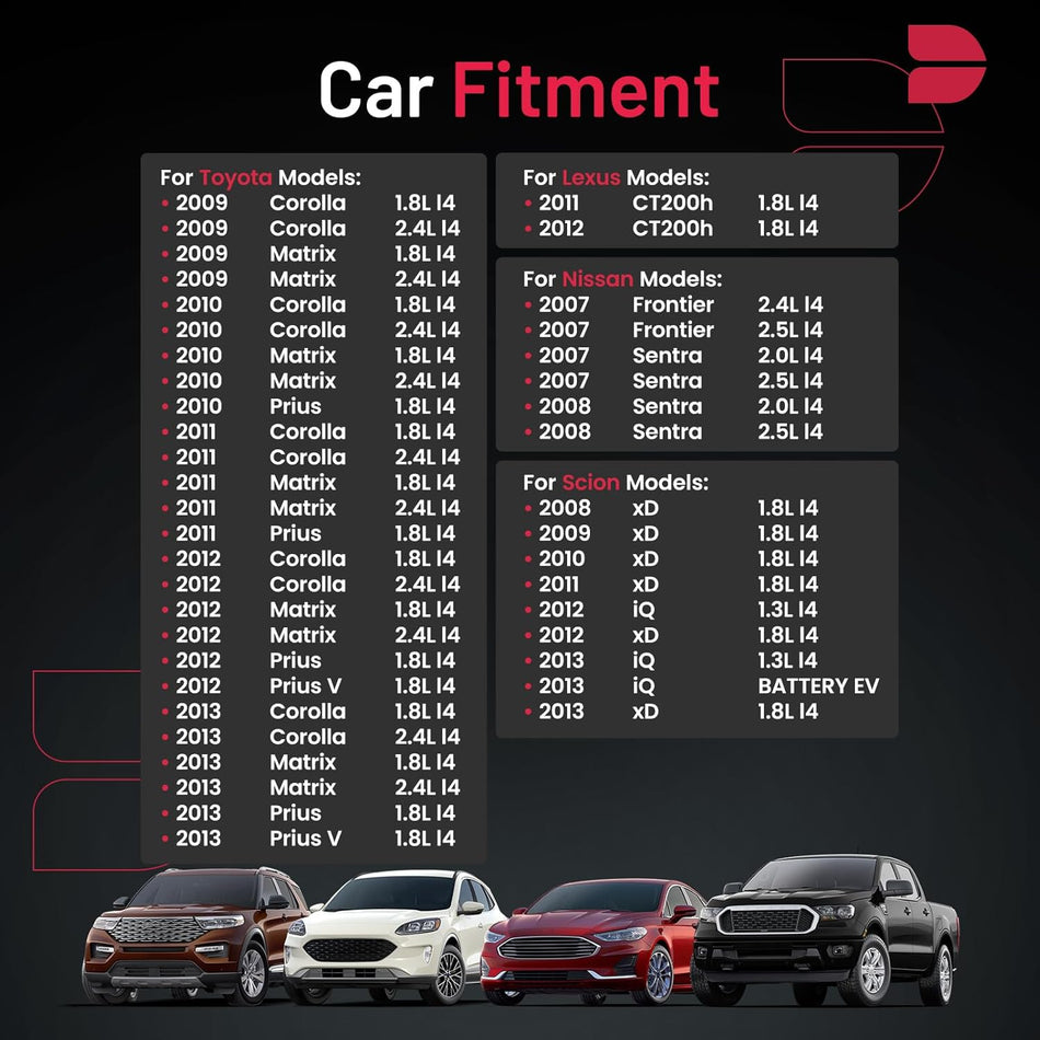 BDFHYK Set of 4 Iridium Spark Plug Compatible with Lexus CT200h,Compatible with Nissan Frontier Sentra, iQ xD, Corolla Matrix,1.3L 1.8L 2.0L 2.4L 2.5L L4 Engine Replacement for SC20HR11 90919-01253