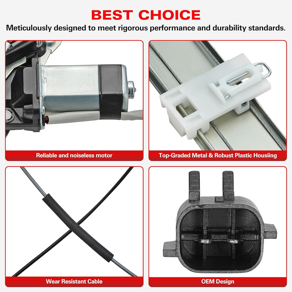 748-569 Power Window Regulator with Motor Rear Left Driver Side for Jeep Liberty 2002-2007