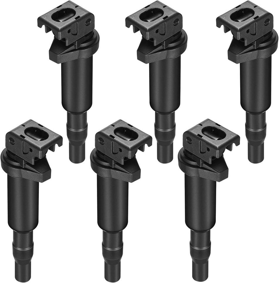 BDFHYK High Performance Ignition Coil 6 Pack Compatible with BMW 1Series M 328i 335i 525i 528i 650i 740i M5 M6 X3 X5 X6 Z4 L6 V8 V12 3.0L 4.4L 6.0L 12137594937 5C1698