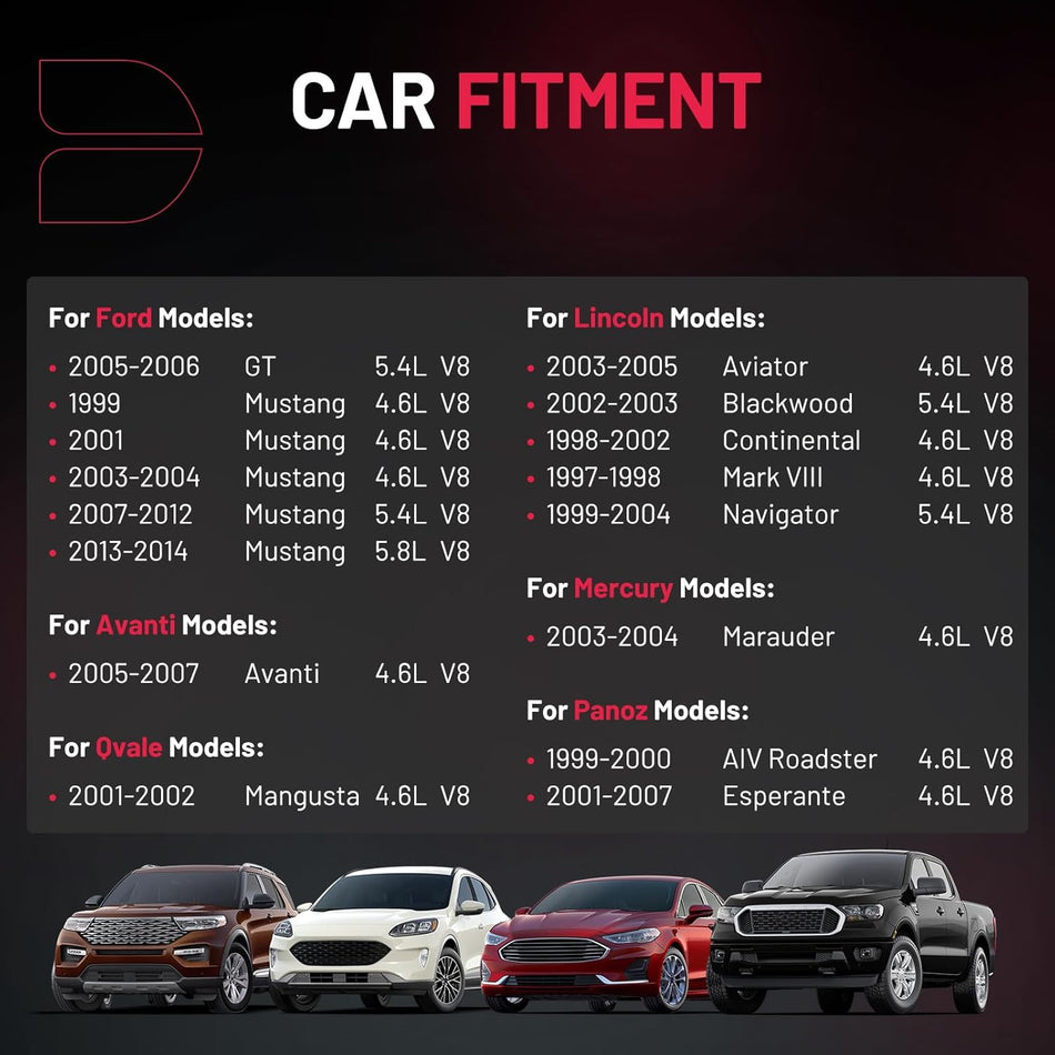 BDFHYK Ignition Coil Packs Compatible with Avanti GT Mustang Aviator Blackwood Continental Mark VIII Navigator Marauder AIV Roadster Esperante Mangusta 4.6L 5.4L,Coil for DG543 UF191 C1128 Set of 8