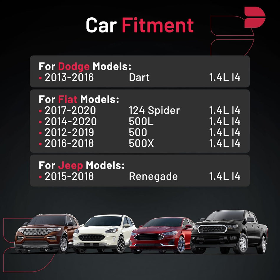 BDFHYK 93618 Platinum Iridium Spark Plugs Compatible with Dodge 2013-2016 Dart, Compatible with Jeep 2015-2018 Renegade, 2017-2020 124 Spider, 2012-2019 500 500L 500X 1.4L SIKR9A7 68070507AC Set of 4