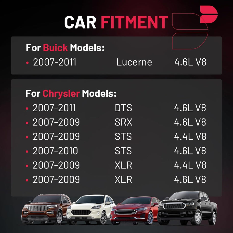 BDFHYK Ignition Coil Pack Set of 8 Compatible with Buick 07-11 Lucerne, Compatible with Cadillac 07-11 DTS,07-09 SRX, 07-10 STS, 07-09 XLR 4.4L 4.6L V8 Replacement for UF543 12597745 GN10453 48720