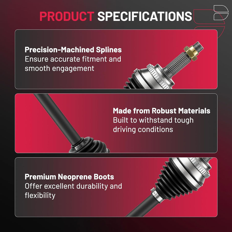 BDFHYK 2PCS NCV69051/NCV69588 CV Axle Shaft Assembly Front Left+Right Compatible with Toyota Corolla; Compatible with Toyota Matrix; Compatible with Pontiac Vibe