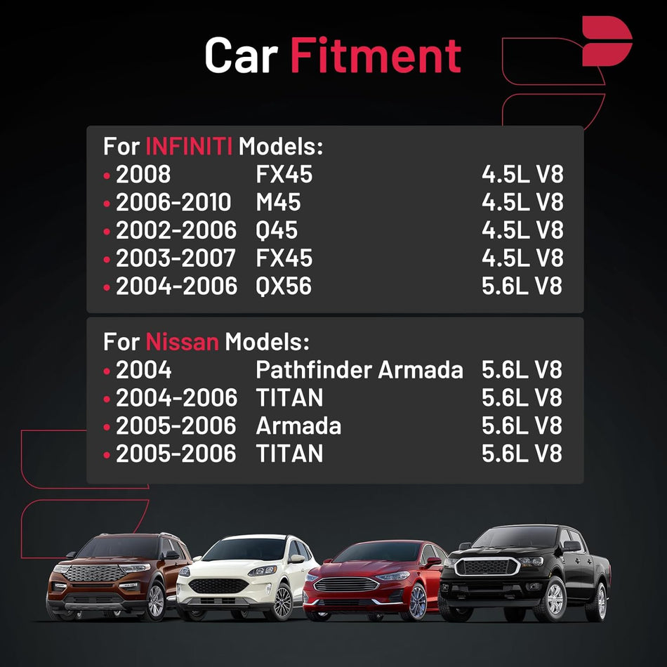 BDFHYK Iridium Spark Plugs 6240 Compatible with INFINITI 2002-2010 Q45 M45 FX45 QX56,Compatible with Nissan 2004-2006 TITAN Armada Pathfinder Armada 4.5L 5.6L V8 Replacement for PLFR5A-11 Set of 8