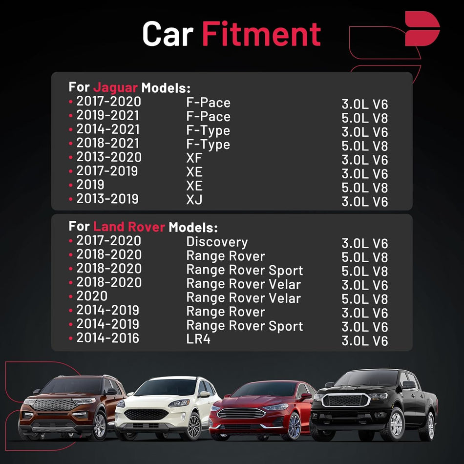 BDFHYK 93476 Platinum Iridium Spark Plugs Compatible with Land Rover Discovery LR4 Range Rover Range Rover Sport Velar,Compatible with Jaguar F-Pace F-Type XE XF XJ 3.0L 5.0L V6 V8 Set of 8