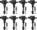 BDFHYK Ignition Coils UF510 and Iridium Spark Plug 6240 For INFINITI QX56 Nissan Pathfinder Armada TITAN V8 5.6L ,Set of 8