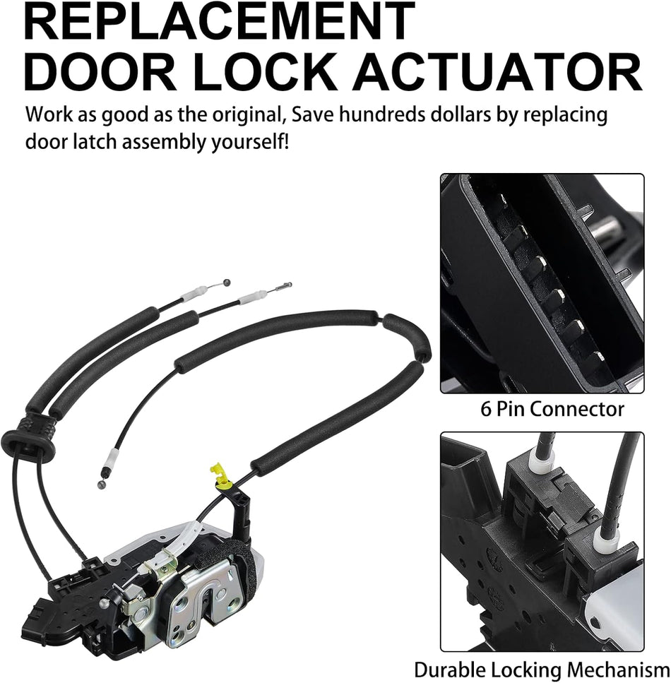SYERAL Power Door Lock Actuator Assembly 937-266 Front Left Driver Side Door Latch Compatible with Nissan 2008-2015 Rogue, 2014-2015 Rogue Select