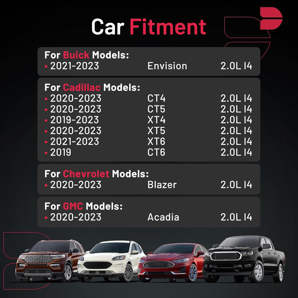 BDFHYK 94524 Platinum Iridium Spark Plugs Compatible with Buick Envision Cadillac CT4 CT5 CT6 XT4 XT5 XT6,compatible with Chevy Blazer,compatible with GMC Acadia 2.0L Replacement for 55504354 Set of 4
