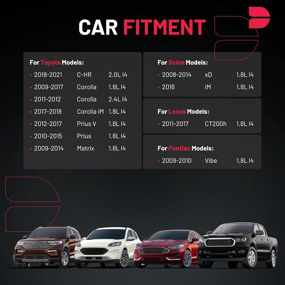 BDFHYK Ignition Coil UF596 Compatible with Toyota Corolla 2009 2010 2012 2013 Toyota Prius 2014 2015 2017 Matrix Lexus CT200h Pontiac Vibe Scion iM xD 1.8L l4 Coil Pack Set of 4 Coils for UF619 C1714