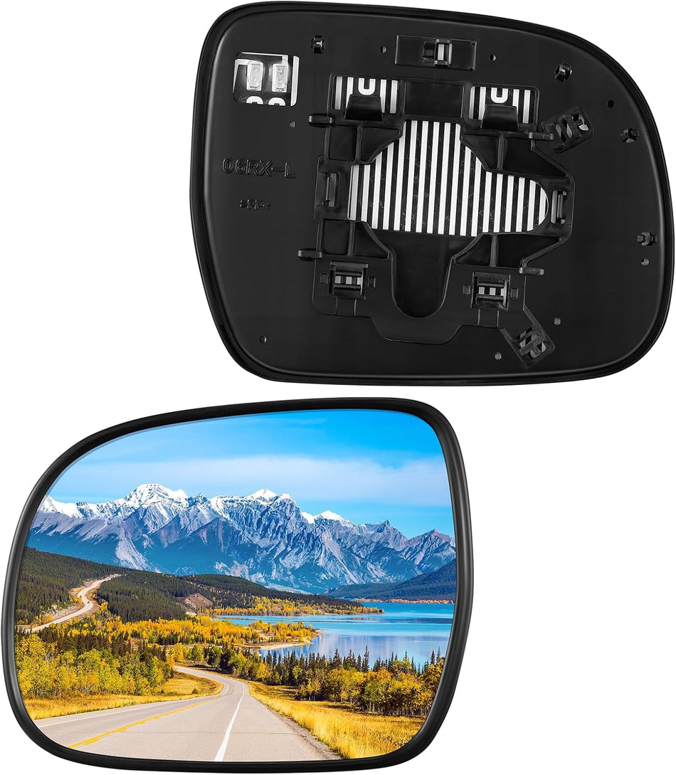 BDFHYK Mirror Glass Compatible with Lexus 2004-2006 RX330, 2007-2009 RX350, 2006-2009 RX400h Side View Exterior Mirror with Backing Plate, Heated (Left Side)