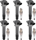 BDFHYK 6 Ignition Coil UF643 and 6 Iridium Spark Plug 7092 for Mitsubishi Endeavor 3.8L V6 2010-2011
