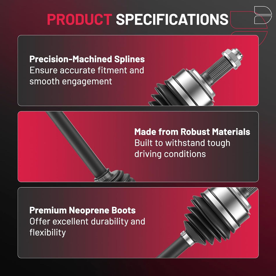 BDFHYK 2PCS NCV36121 NCV36122 CV Axle Shaft Assembly Front Left+Right Compatible with Compatible with Acura TSX 2009-2013 Compatible with Honda Accord 2008-2012; Compatible with Honda Accord 2013-2014