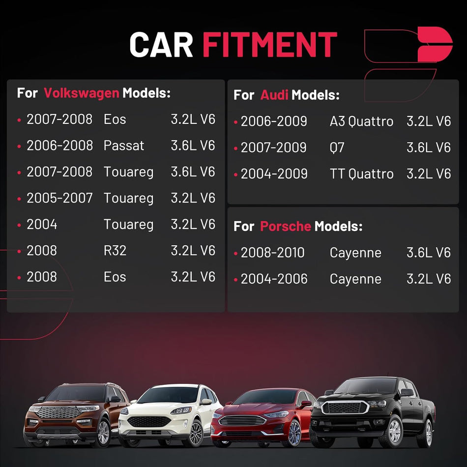 BDFHYK Ignition Coils Pack Compatible with Audi Q7 A3 TT Quattro,Compatible with VW Eos R32 Passat Touareg Porsche Cayenne V6 3.2L 3.6L Coil for UF531 DQ50130 GN10443 C-731 5C1465 1788415 Set of 6