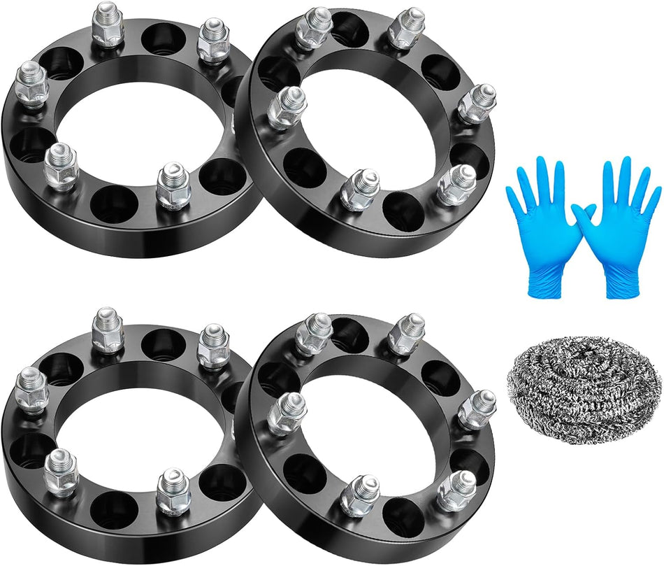 BDFHYK Wheel Spacers Compatible with Chevy Suburban Silverado Tahoe Avalanche GMC Sierra 1500 Yukon Escalade, Thickness 1.25", 6 Lug M14x1.5 Studs & 108mm Hub Bore, Spacers 6x5.5 (6x139.7mm) No Lip