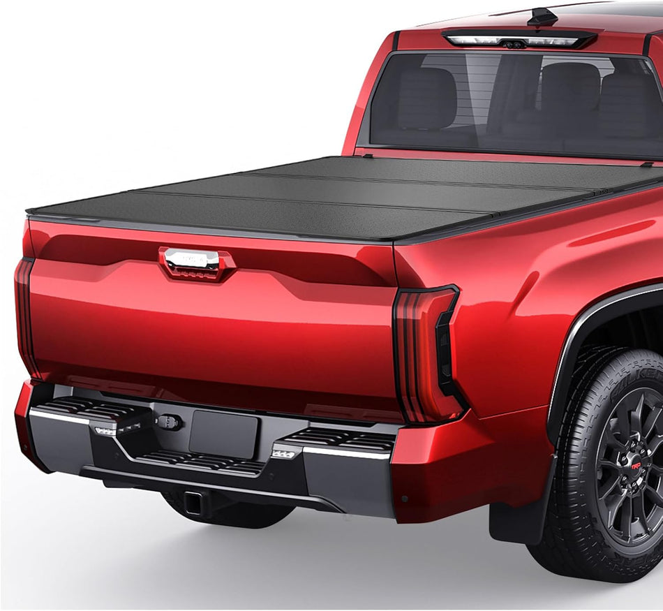 BDFHYK 5.6' FRP Hard Tri-Fold Truck Bed Tonneau Cover Compatible with 2022-2025 Toyota Tundra 5.5 FT (66.7") Bed, Heavy-Duty Lock Cover w/Waterproof, Anti-UV, No-Drill, Anti-Theft