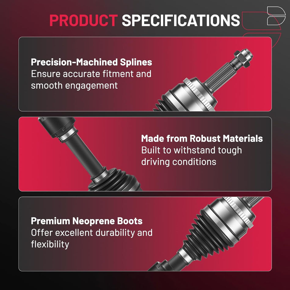 BDFHYK 2PCS NCV69046 NCV69456 CV Axle Shaft Assembly Front Left+Right Compatible with Compatible with Toyota Camry 2012-2013; Compatible with Toyota Camry 2016-2017