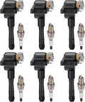 BDFHYK 6 Ignition Coil UF226 and 6 Iridium Spark Plug 6418 for BMW 320i, 325i, 325is, 525i, 525iT 2.0L 2.5L L6
