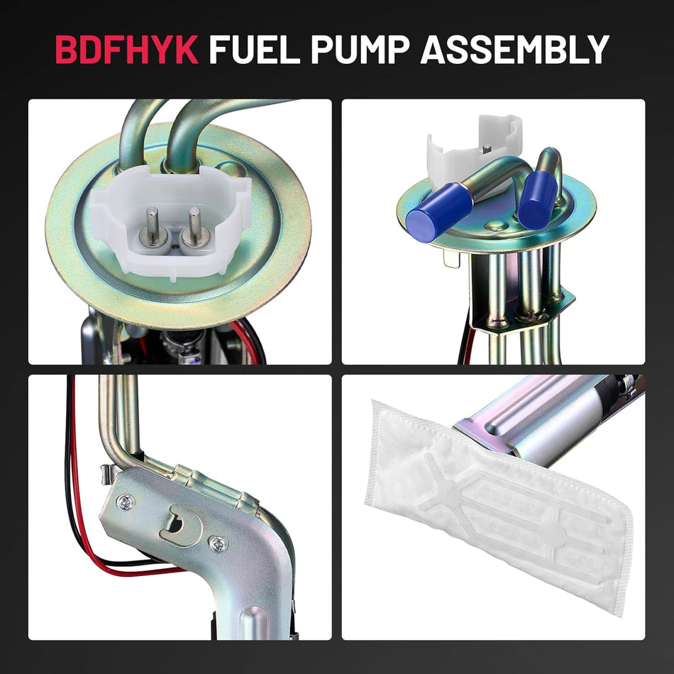 E2110H Electric Fuel Pump Module Assembly, Compatible with Mustang 1985-1993 (5.0L V8 / 2.3L L4 / 3.8L V6); Compatible with Mercury Capri 1985-1986 (5.0L V8 / 2.3L L4 / 3.8L V6)