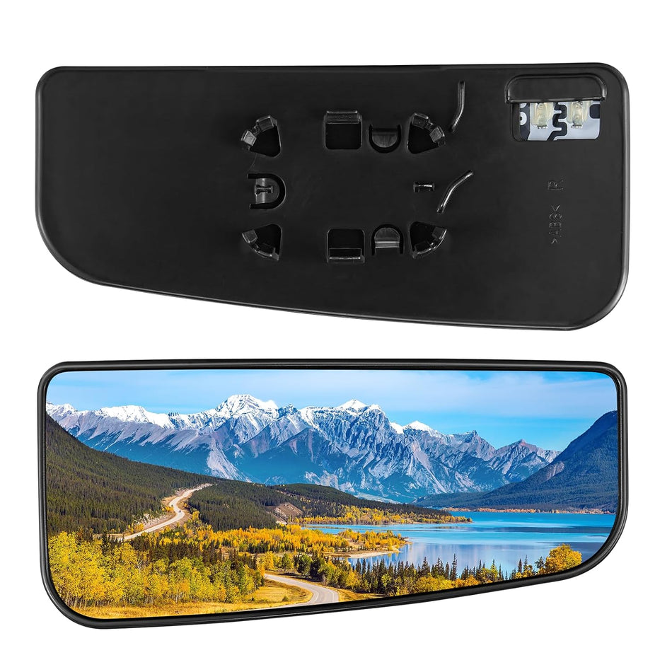 BDFHYK Mirror Glass Compatible with 2015-2021 F-150, 2017-2022 F-250 F-350 Super Duty Side View Exterior Mirror with Backing Plate, Replaces FL3Z17K707J, Heated (Right Lower Side)