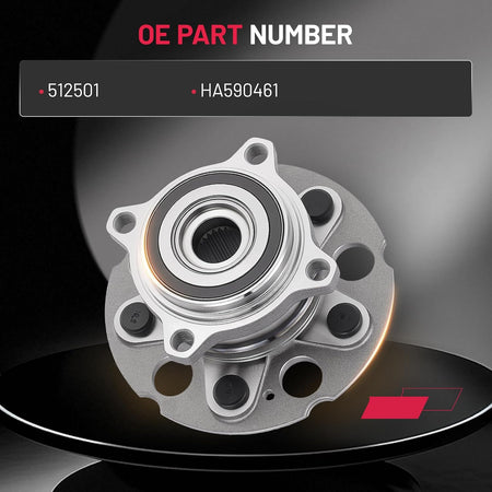 Close-up view of 512501 rear wheel hub bearing with M12 x 1.25 studs