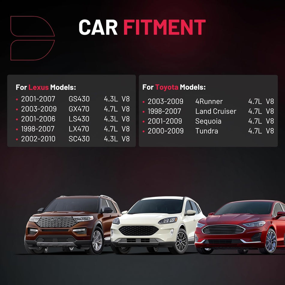 BDFHYK Ignition Coil Packs Compatible with Lexus GS430 GX470 LS430 LX470 SC430, Compatible with Toyota 4Runner Land Cruiser Sequoia Tundra 4.3L 4.7L V8,Coil for UF230 UF493 5C1196 Set of 8