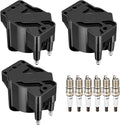 BDFHYK 3PCS Ignition Coil D555 and 6PCS Spark Plugs 3951 For Buick Allure, Chevy Camaro Bonneville 3.8L V6