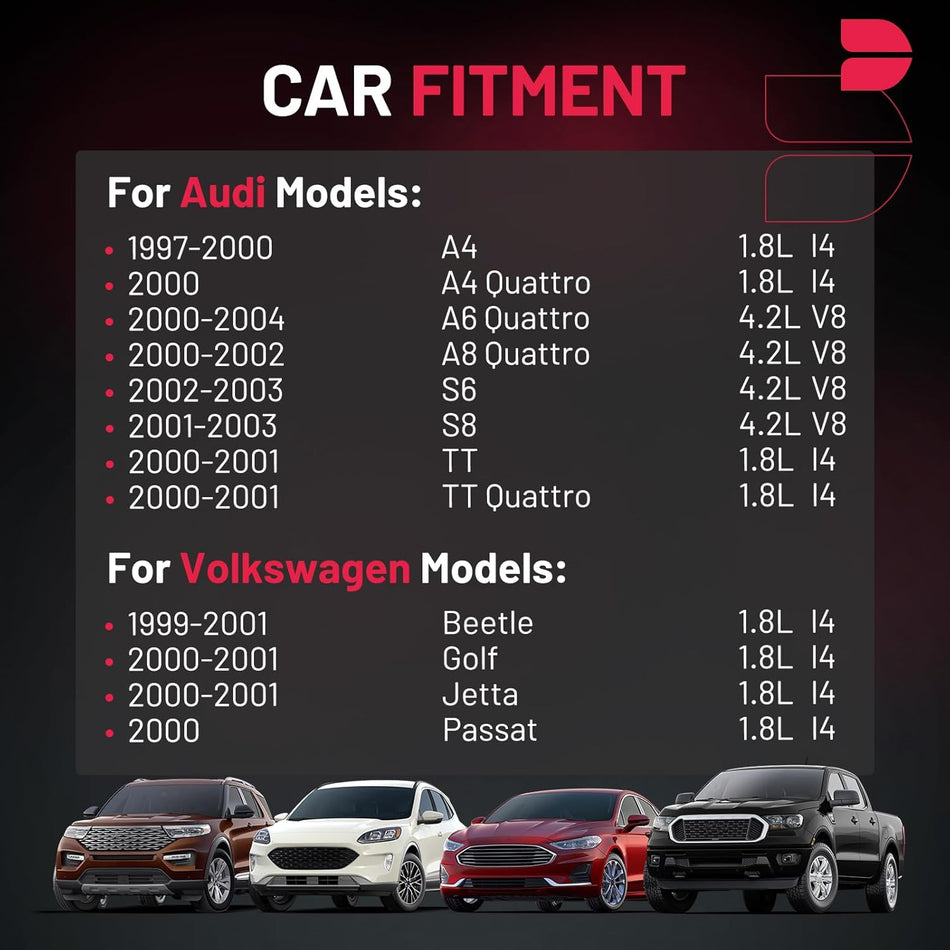 BDFHYK 4 Ignition Coil Pack UF274 and 4 Iridium Spark Plug 6418 Compatible with VW Beetle Golf Jetta Passat,Compatible with Audi A4 A6 A8 TT Quattro S6 S8 1.8L 4.2L L4 V8 Coil for 5C1036 C1318