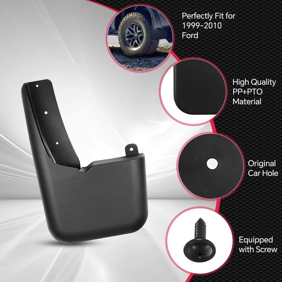 Mud Flaps for Ford F-250 F-350 Super Duty 1999–2010, Front & Rear 4PCS, Without Fender Flares