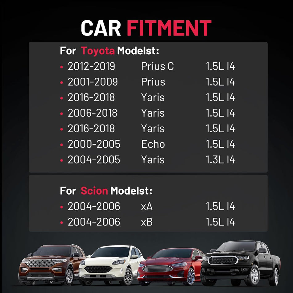 BDFHYK Ignition Coil Pack Set of 4 Compatible with Toyota Scion xA xB EchoPrius Prius C Yaris 1.3L 1.5L L4, Replacement for UF316 90919-02240 UF316T