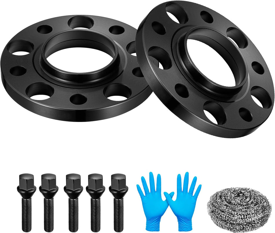 BDFHYK 5x120mm Wheel Spacers 15 mm Hubcentric Wheel Spacer Compatible with 318i 325i 328i 330i 335i 525i 530i 545i 730i 740i M3 M5, Forged 5 Lug Wheel Adapters M12x15 & 72.56 mm Hub Bore, Set of 2