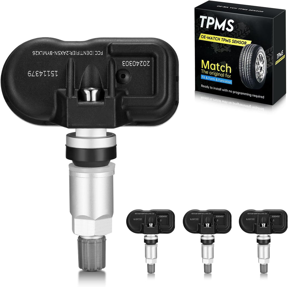 BDFHYK 315MHZ TPMS Sensors Compatible with Chevy GMC, Compatible with Cadillac GM Tire Pressure Monitoring System Replaces# #15114379 15122618 8151226180 4 Pack