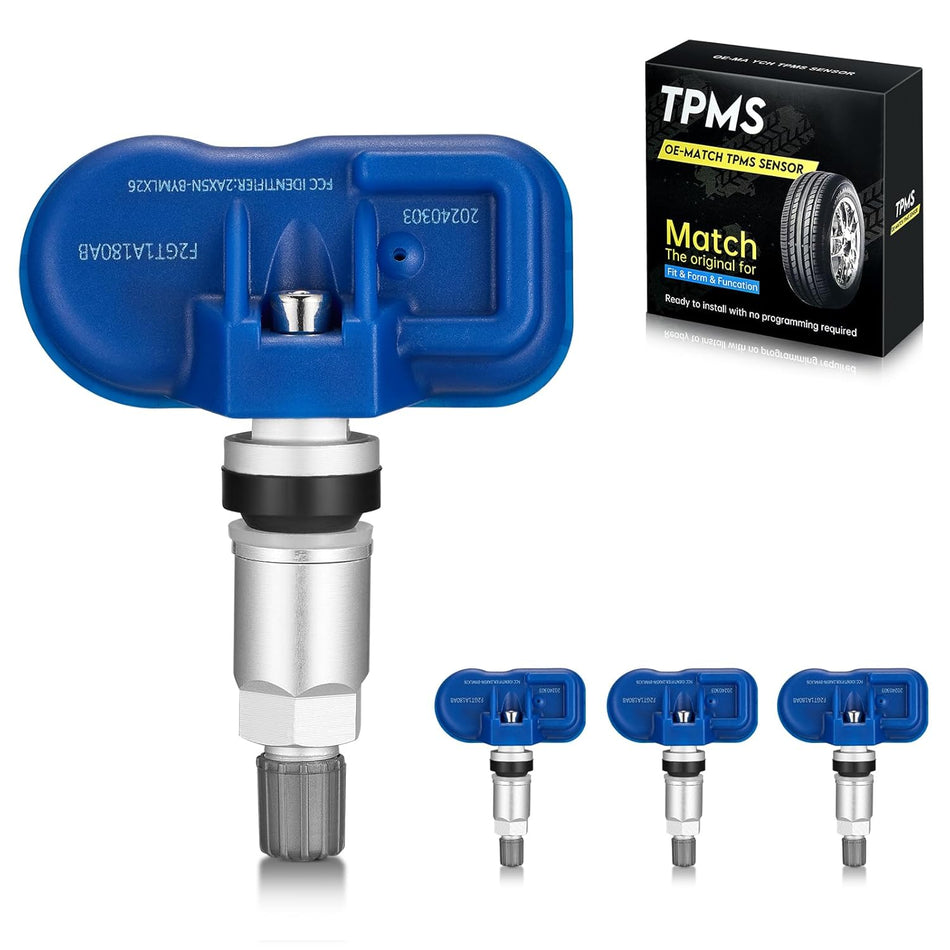BDFHYK F2GZ-1A189-A,F2GT-1A180-AB,315MHz TPMS Sensor Compatible with Ford, Compatible with Lincoln Tire Pressure Monitoring System (TPMS) Sensor Blue 4PCS