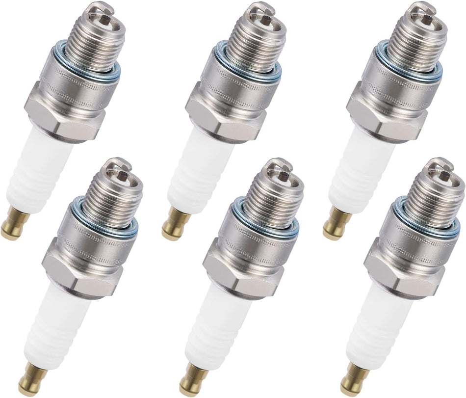 BDFHYK 1134 universal Spark Plugs Compatible with Yamaha for Tohatsu for Mariner 2-Stroke Outboard Engines Replacement for BR8HS-10 Set of 6