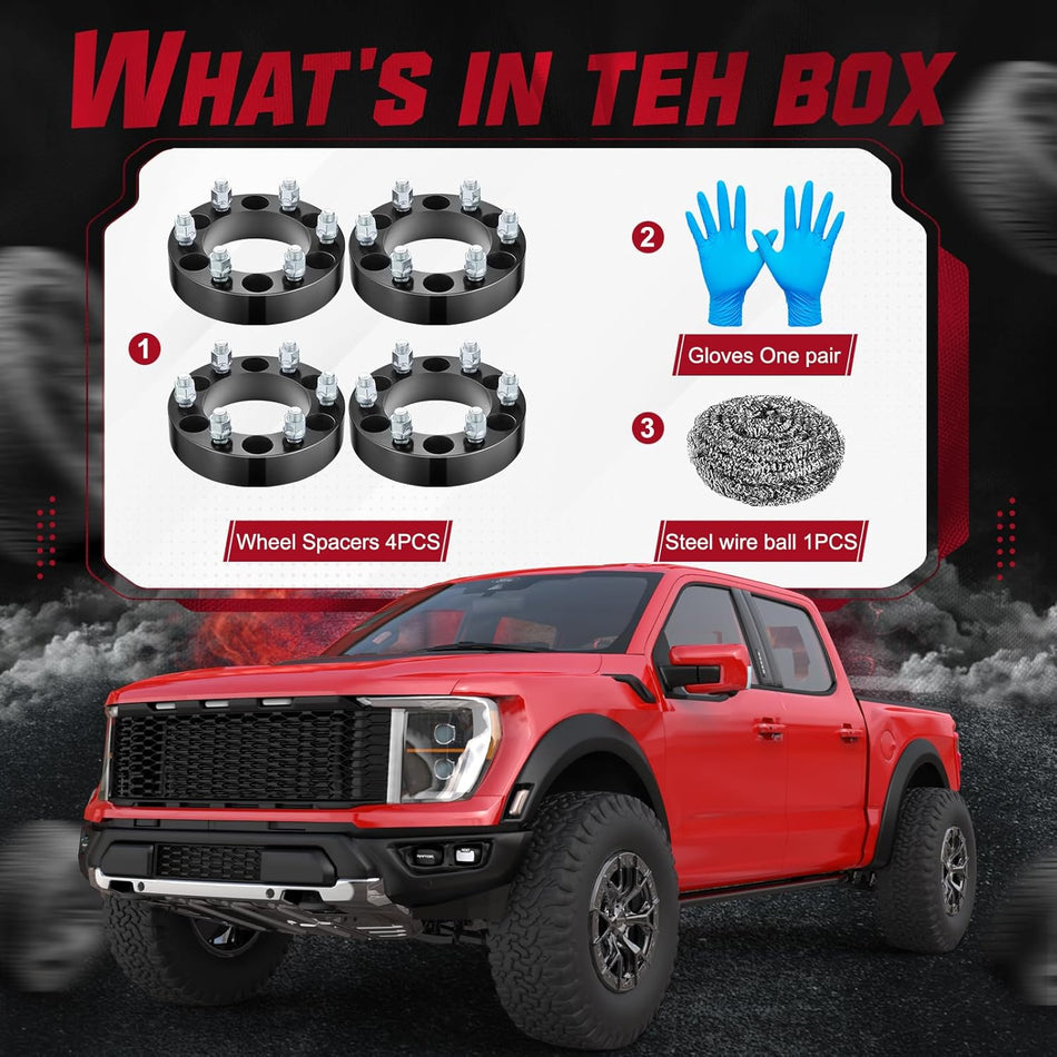 6x5.5 Wheel Spacers 1.5 Inch for Chevy Silverado Tahoe Suburban GMC Sierra Yukon, M14x1.5 Studs, 108mm Hub Bore, Set of 4