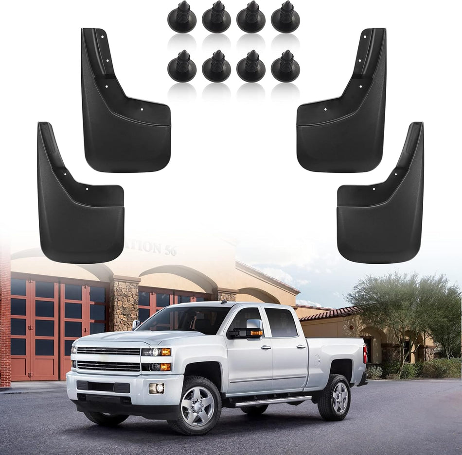 BDFHYK Mud Flaps Splash Guards Compatible with Silveado 1500 (2014-2018), for Silverado 1500 LD (2019), for Silverado 2500 3500 (2015-2019) Without Fender Flares