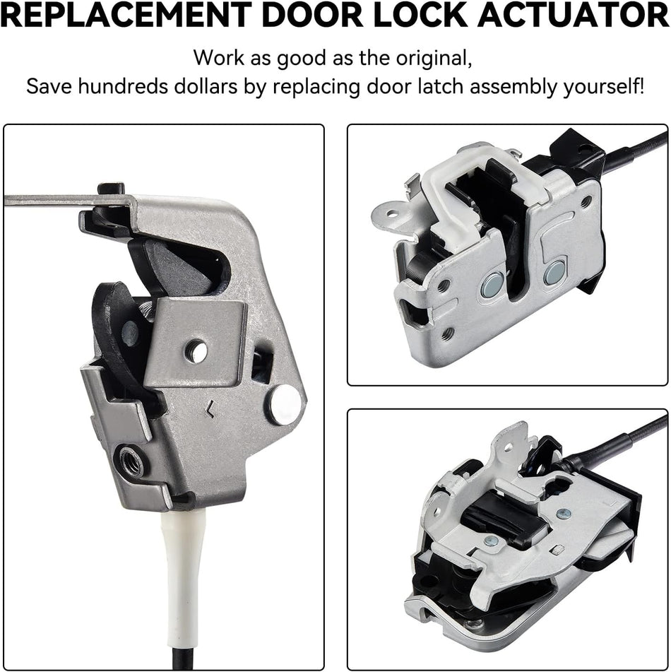 SYERAL Door Lock Latch & Cable Driver Side Rear Left 6C3Z-28264A01-A Compatible with 1999-2007 F-250 F-350 Super Duty Upper and Lower Latches Assembly