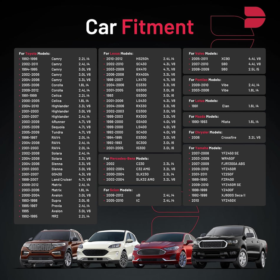 BDFHYK IFR6A-11 Iridium Spark Plugs Compatible with Lexus for Toyota HS250h ES330 GS300 LS430 Matrix Camry 4Runner RAV4 Tundra Sienna 1.6L 2.0L 3.0L 4.0L Engine Replacement for 3297, Set of 4