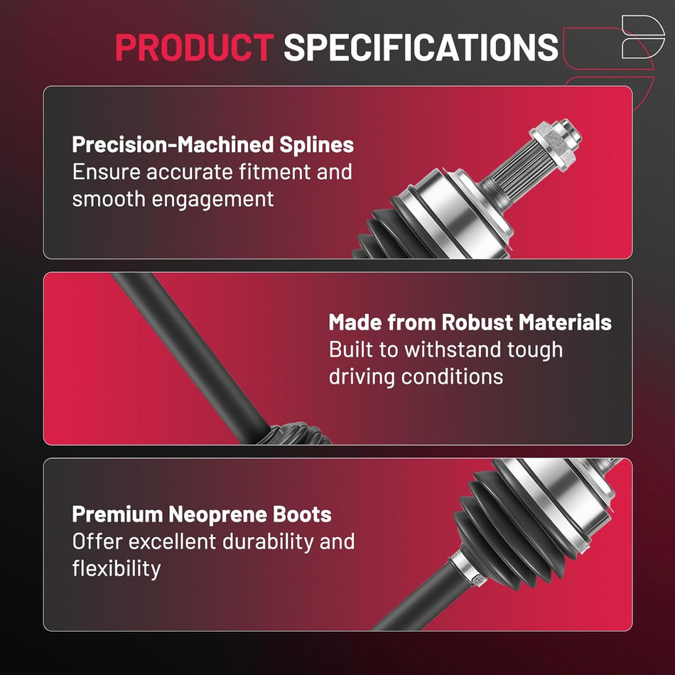 BDFHYK 2PCS NCV36564 NCV36577 CV Axle Shaft Assembly Front Left+Right Compatible with Compatible with Honda Odyssey 2005-2006