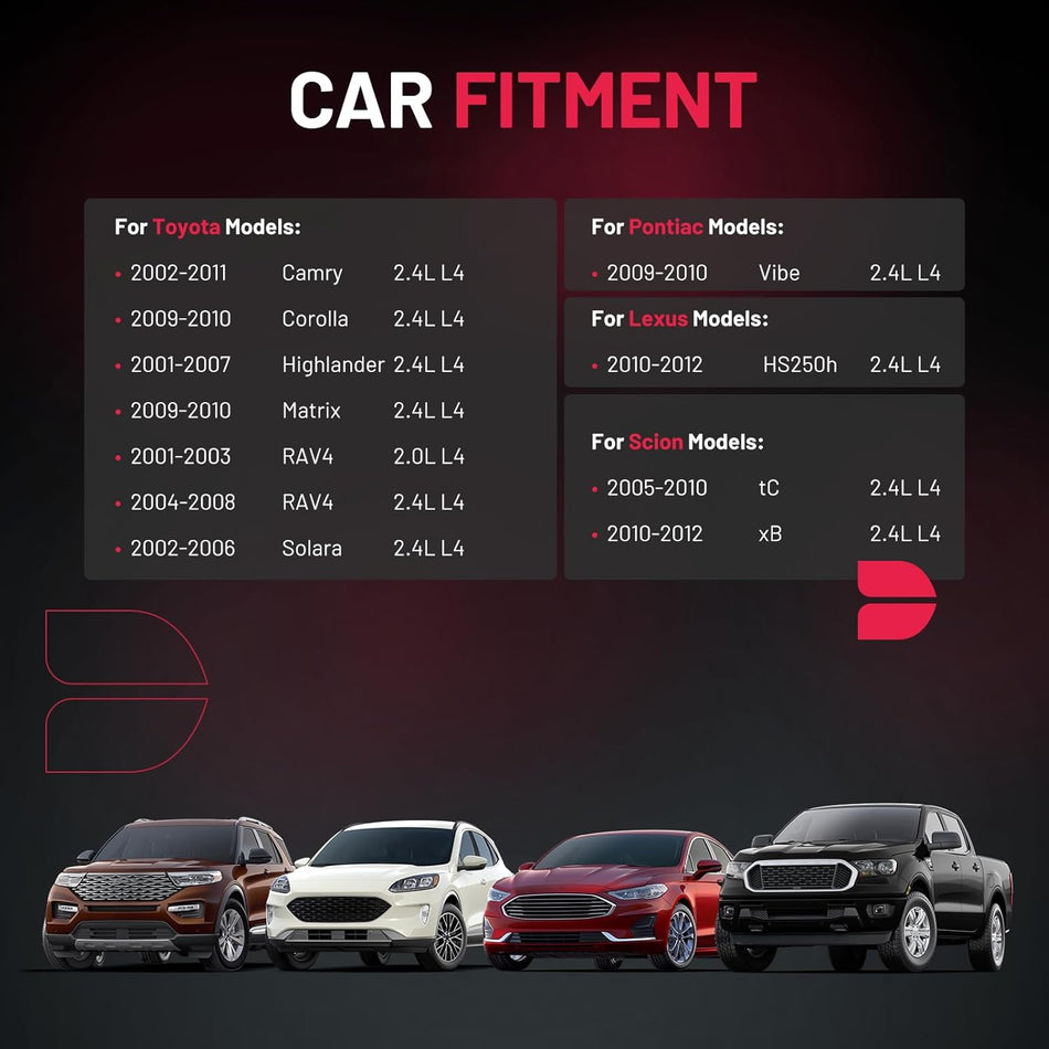 BDFHYK Ignition Coil UF333 & Spark Plug 7092 Compatible with Toyota Scion TC Camry Corolla Highlander Matrix RAV4 Solara Lexus HS250h Scion xB tC Pontiac Vibe 2.4L L4, Set of 4
