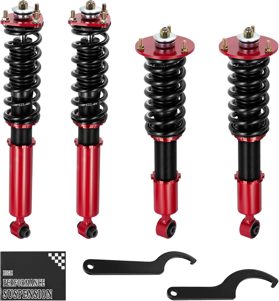 BDFHYK Coilovers Compatible with Lexus IS300 2000-2005/IS200 1999-2005 GXE10, Compatible with Toyota Altezza AS200/RS200 1998-2005 Adjustable Height Coilovers Suspension Kit Lowering Kit, Red