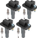 BDFHYK 4 Ignition Coil UF665 and 4 Iridium Spark Plug 93893 for Subaru WRX, STI, Impreza, Forester, Legacy 2.5L H4 2010-2018