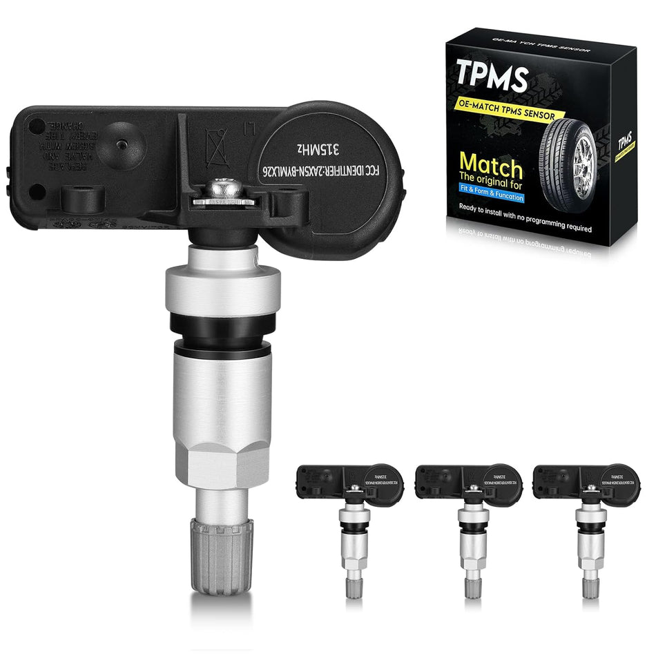 BDFHYK 315MHz TPMS Sensor Compatible with Chevy GMC Buick, Compatible with Cadillac Pontiac SAAB, Tire Pressure Monitoring System (TPMS) Sensors Replace# 13586335, 13581558, 15922396 Aluminum 4pcs